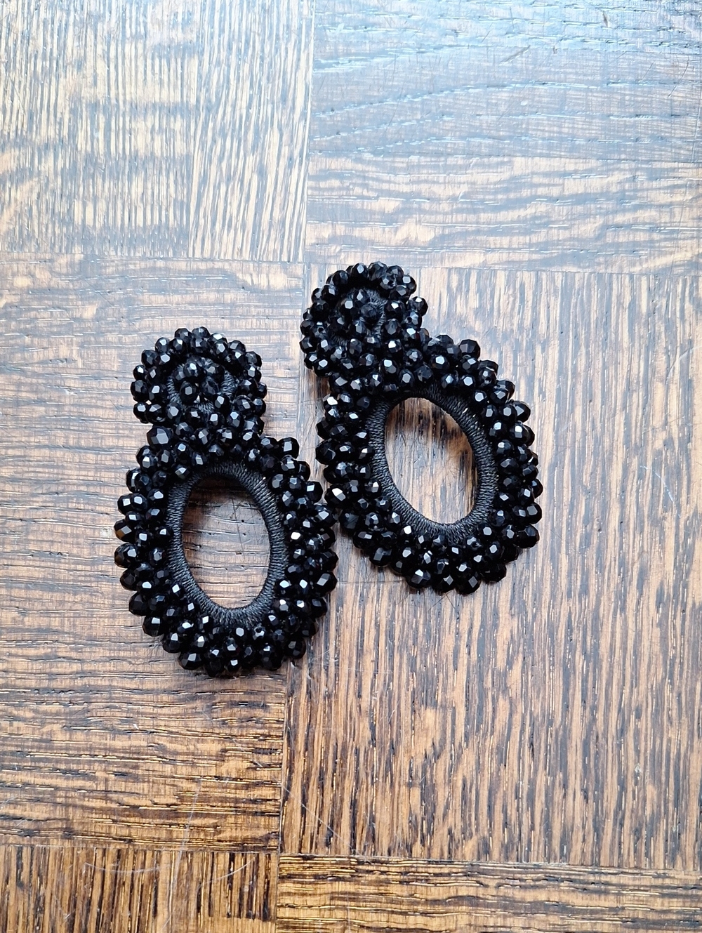 Black Beaded Earrings